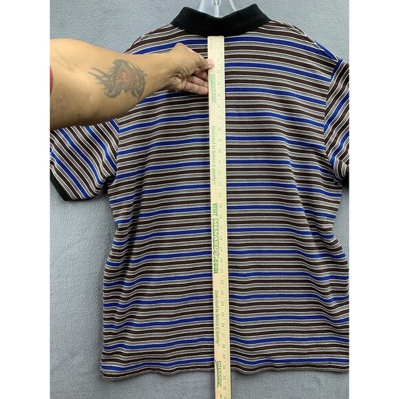 Sean John Polo Shirt 1/4 Button Men's Size XXL Blue Gray Original Fit  Striped - Picture 6 of 14
